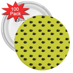 Yellow Eyes 3  Buttons (100 Pack)  by snowwhitegirl