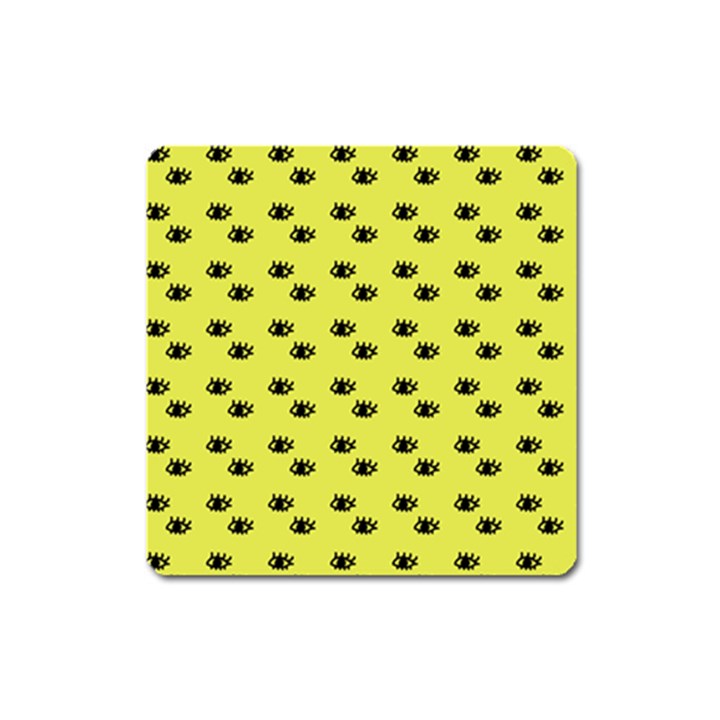 Yellow Eyes Square Magnet