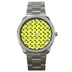 Yellow Eyes Sport Metal Watch by snowwhitegirl