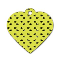 Yellow Eyes Dog Tag Heart (two Sides) by snowwhitegirl