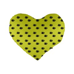 Yellow Eyes Standard 16  Premium Heart Shape Cushions by snowwhitegirl