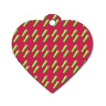 Ice Freeze Pink Pattern Dog Tag Heart (Two Sides) Front