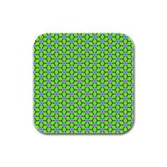 Pattern Green Rubber Square Coaster (4 Pack)  by Mariart