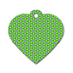 Pattern Green Dog Tag Heart (two Sides) by Mariart