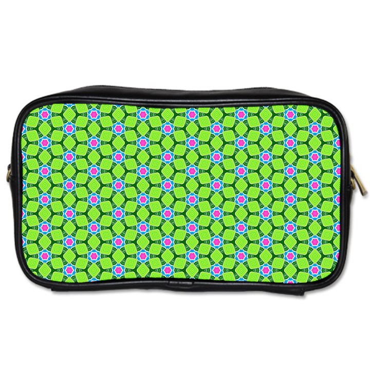 Pattern Green Toiletries Bag (One Side)