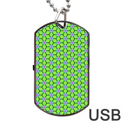 Pattern Green Dog Tag Usb Flash (two Sides) by Mariart