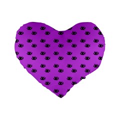 Purple Eyes Standard 16  Premium Heart Shape Cushions by snowwhitegirl