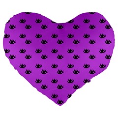 Purple Eyes Large 19  Premium Heart Shape Cushions