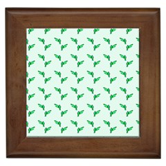 Green Parrot Pattern Framed Tiles by snowwhitegirl