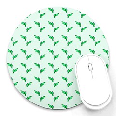 Green Parrot Pattern Round Mousepads by snowwhitegirl