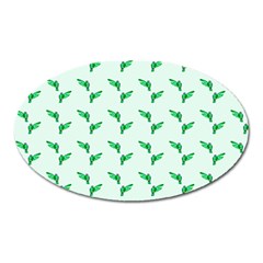 Green Parrot Pattern Oval Magnet by snowwhitegirl