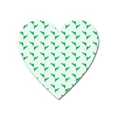 Green Parrot Pattern Heart Magnet by snowwhitegirl