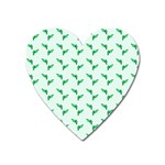 Green Parrot Pattern Heart Magnet Front