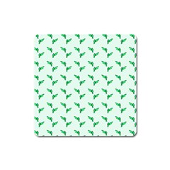 Green Parrot Pattern Square Magnet by snowwhitegirl