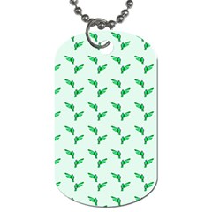 Green Parrot Pattern Dog Tag (one Side) by snowwhitegirl