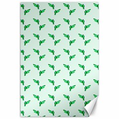 Green Parrot Pattern Canvas 12  X 18  by snowwhitegirl