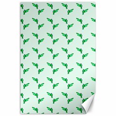 Green Parrot Pattern Canvas 24  X 36  by snowwhitegirl