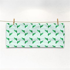 Green Parrot Pattern Hand Towel by snowwhitegirl