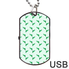 Green Parrot Pattern Dog Tag Usb Flash (two Sides) by snowwhitegirl