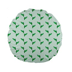 Green Parrot Pattern Standard 15  Premium Round Cushions by snowwhitegirl