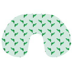 Green Parrot Pattern Travel Neck Pillow by snowwhitegirl