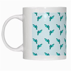 Blue Parrot Pattern Yellow Plaid Flannel White Mugs by snowwhitegirl