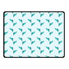 Blue Parrot Pattern Yellow Plaid Flannel Fleece Blanket (small) by snowwhitegirl