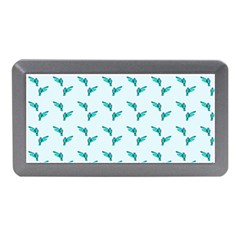 Blue Parrot Pattern Yellow Plaid Flannel Memory Card Reader (mini) by snowwhitegirl