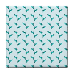 Blue Parrot Pattern Tile Coasters by snowwhitegirl