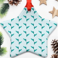 Blue Parrot Pattern Ornament (star) by snowwhitegirl