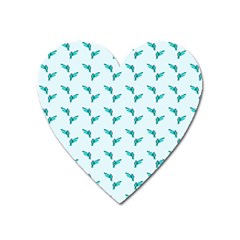 Blue Parrot Pattern Heart Magnet by snowwhitegirl