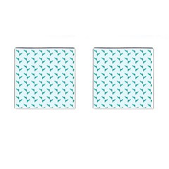 Blue Parrot Pattern Cufflinks (square) by snowwhitegirl