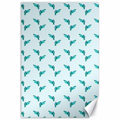 Blue Parrot Pattern Canvas 24  X 36  by snowwhitegirl