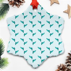 Blue Parrot Pattern Ornament (snowflake) by snowwhitegirl