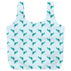 Blue Parrot Pattern Full Print Recycle Bag (xl) by snowwhitegirl