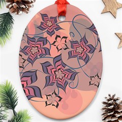 Flowers Orange Purple Warm Ornament (oval) by Bajindul