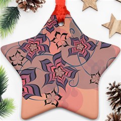 Flowers Orange Purple Warm Ornament (star) by Bajindul