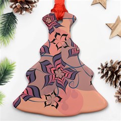 Flowers Orange Purple Warm Christmas Tree Ornament (two Sides) by Bajindul