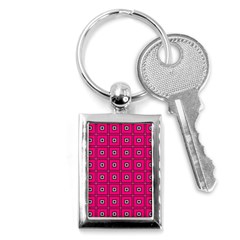 Pink Pattern Squares Key Chain (rectangle) by HermanTelo