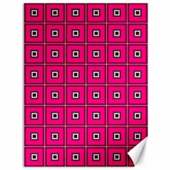 Pink Pattern Squares Canvas 36  X 48 