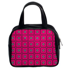 Pink Pattern Squares Classic Handbag (two Sides)