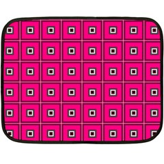 Pink Pattern Squares Fleece Blanket (mini)