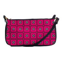 Pink Pattern Squares Shoulder Clutch Bag