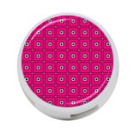 Pink Pattern Squares 4-Port USB Hub (One Side) Front