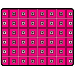 Pink Pattern Squares Fleece Blanket (medium) 