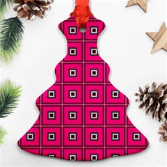 Pink Pattern Squares Ornament (christmas Tree) 