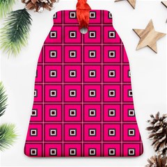 Pink Pattern Squares Bell Ornament (two Sides)