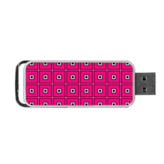 Pink Pattern Squares Portable Usb Flash (one Side)