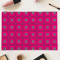 Pink Pattern Squares Cosmetic Bag (xxl)