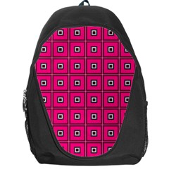 Pink Pattern Squares Backpack Bag